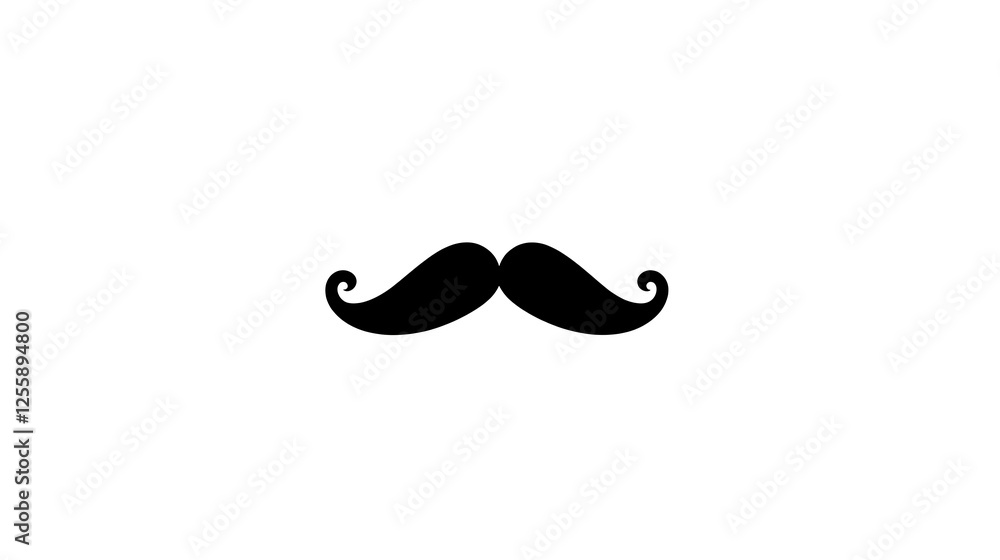 A Simple Black Mustache Isolated On White A Simple Black Mustache Isolated On White