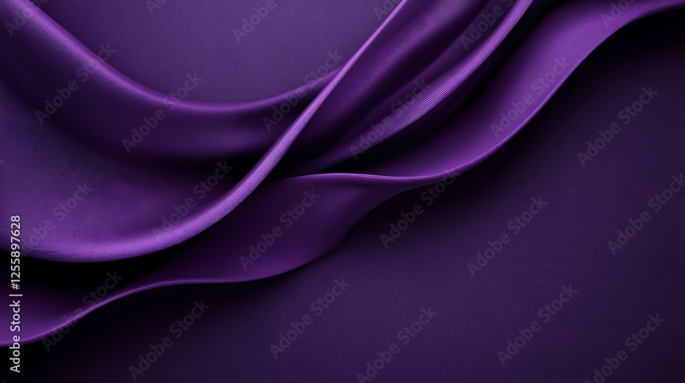 Obraz premium Purple silk waves, dark background, elegance