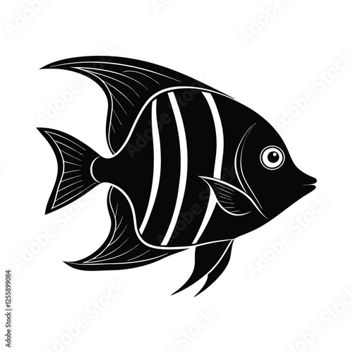An angelfish vector silhouette illustration