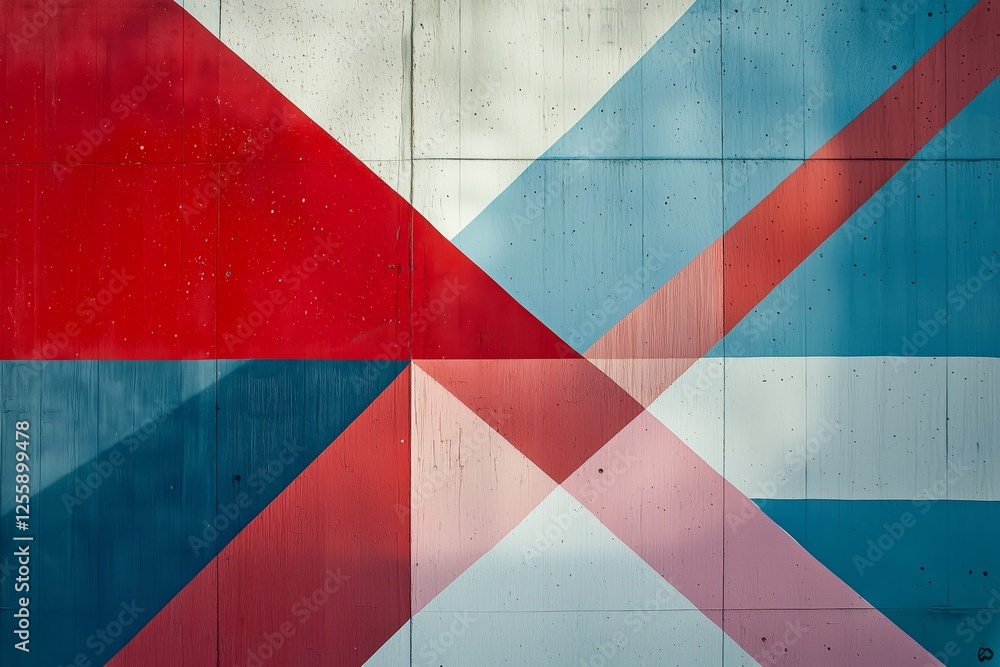 Obraz premium Colorful geometric abstract wall art with bold lines and shapes.