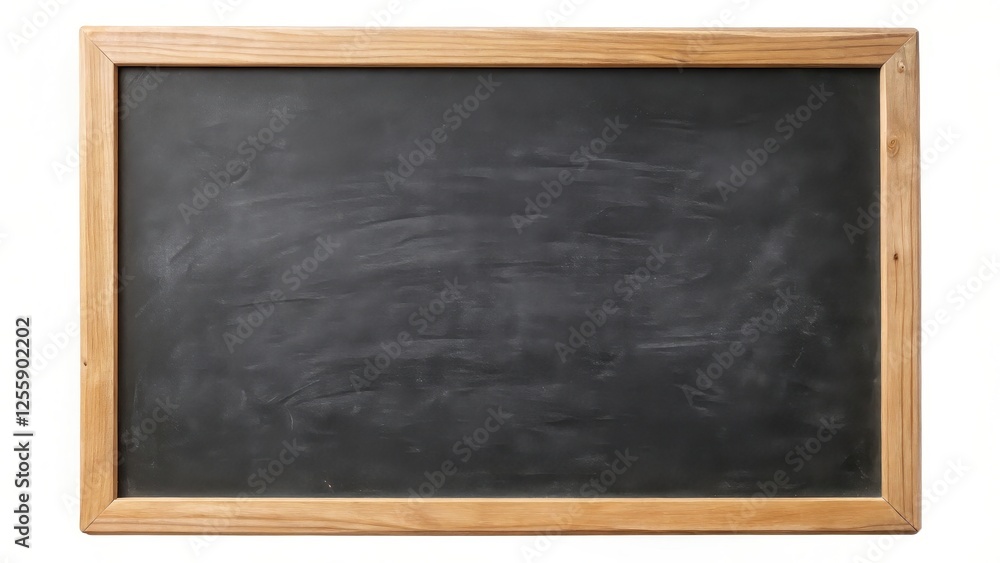 Blank Blackboard with Wooden Frame on White Background Blank Blackboard with Wooden Frame on White Background