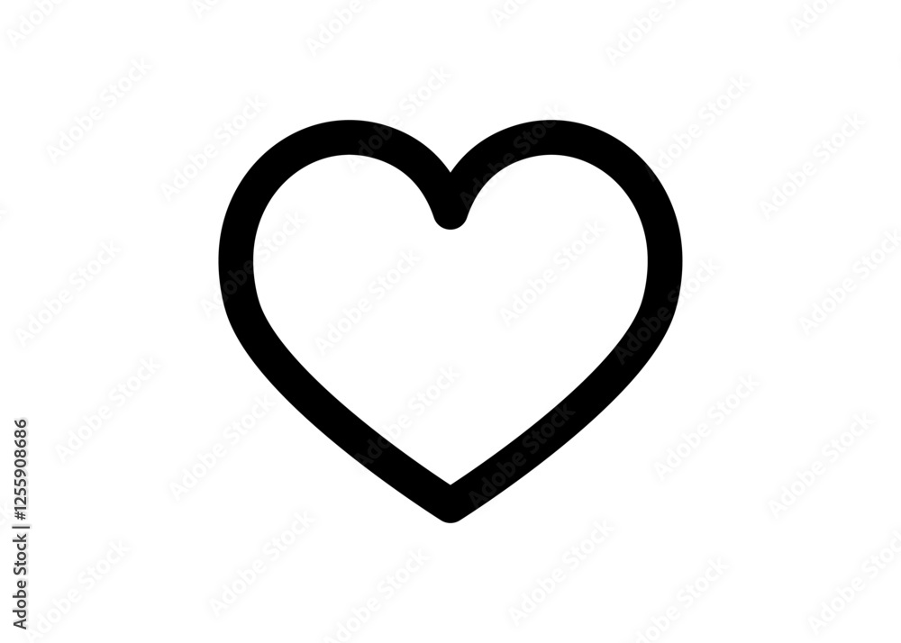 Black heart sign isolated on transparent background, line icon, symbol of love, St Valentine's Day Black heart sign isolated on transparent background, line icon, symbol of love, St Valentine's Day