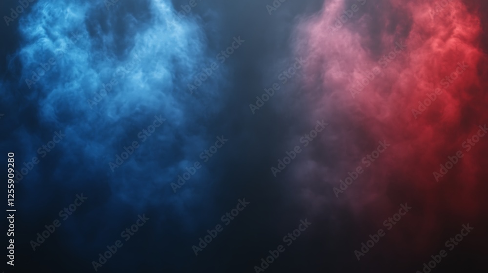 Abstract Blue and Red Smoke Cloudscape Abstract Blue and Red Smoke Cloudscape