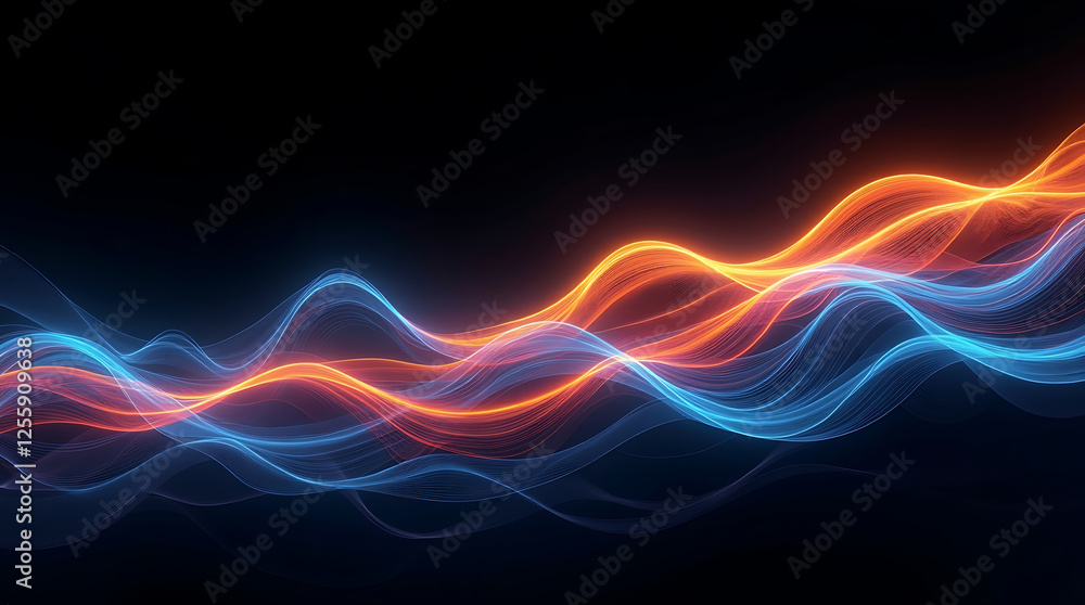 Abstract wave lines pattern dynamic colorful light flowing isolated on black background. concept of music, party, technology, modern. Abstract flowing wavy lines. Colorful dynamic wave Abstract wave lines pattern dynamic colorful light flowing isolated on black background. concept of music, party, technology, modern. Abstract flowing wavy lines. Colorful dynamic wave