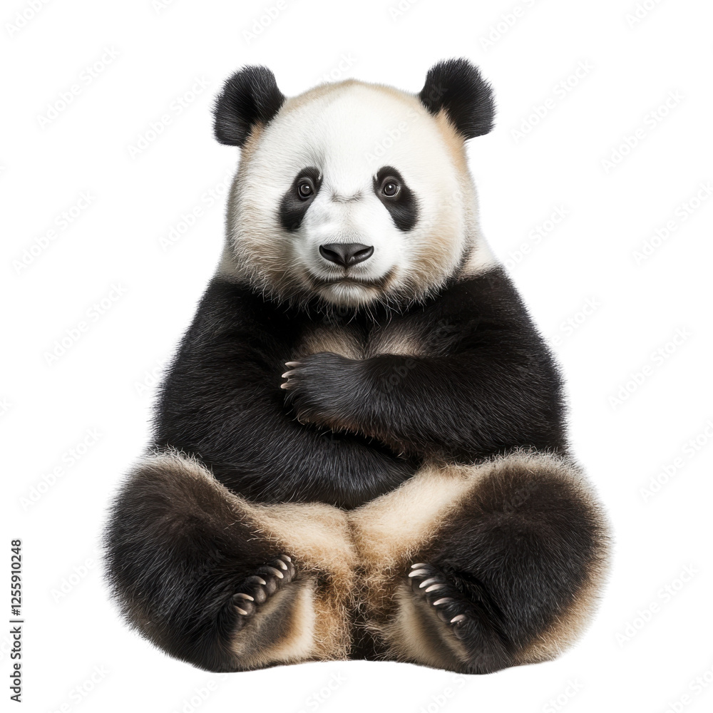Fototapeta premium giant panda eating bamboo