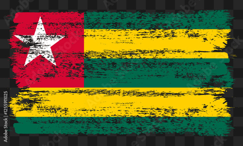 Togo flag in grunge style