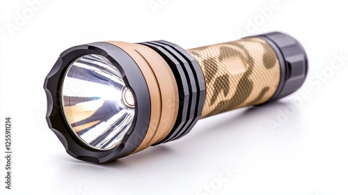 Compact Tactical Flashlight with Camo Design for Outdoor Activities and Emergency Situations