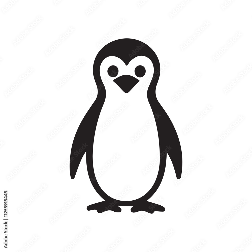 Fototapeta premium cute silhouette penguin vector 