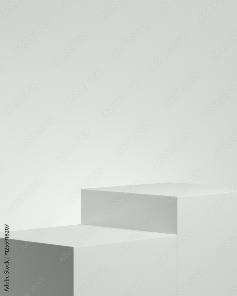 custom made wallpaper toronto digital3D podium white background, 3D geometric box for cosmetic, perfume  and product presentation, 3D rendering, illustration