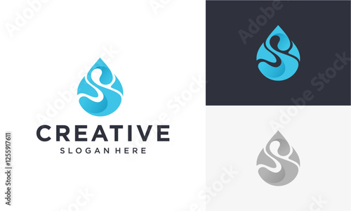 initial s water vector logo	