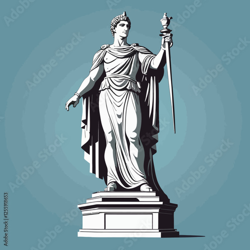 Statue of Rhodes, vector illustration.	
