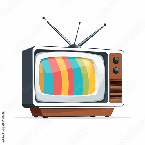 Old big television,radio television,vector illustration.	
