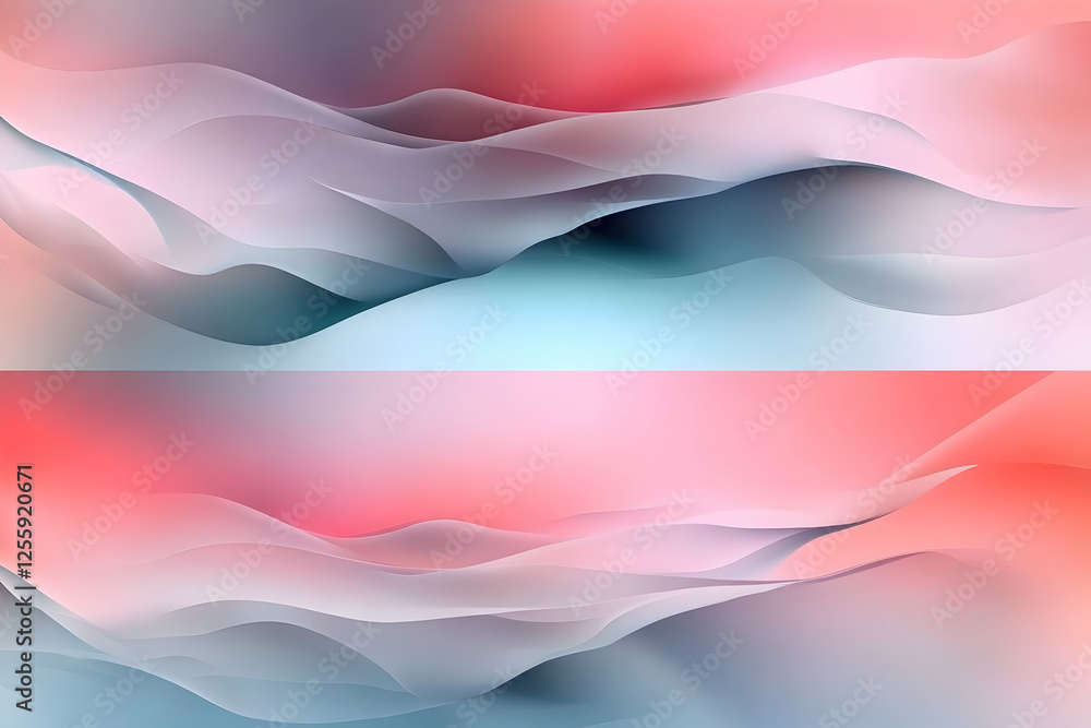 Obraz premium Abstract waves background with light and shadow in soft pastel colors for graphic design, wallpaper, presentations, banners