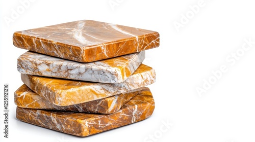 Stacked Natural Stone Tiles Displaying Unique Colors and Textures for Interior Design