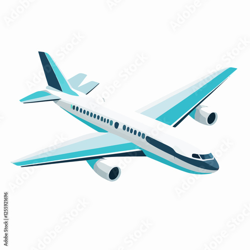 3D airplane, vector illustration.	
