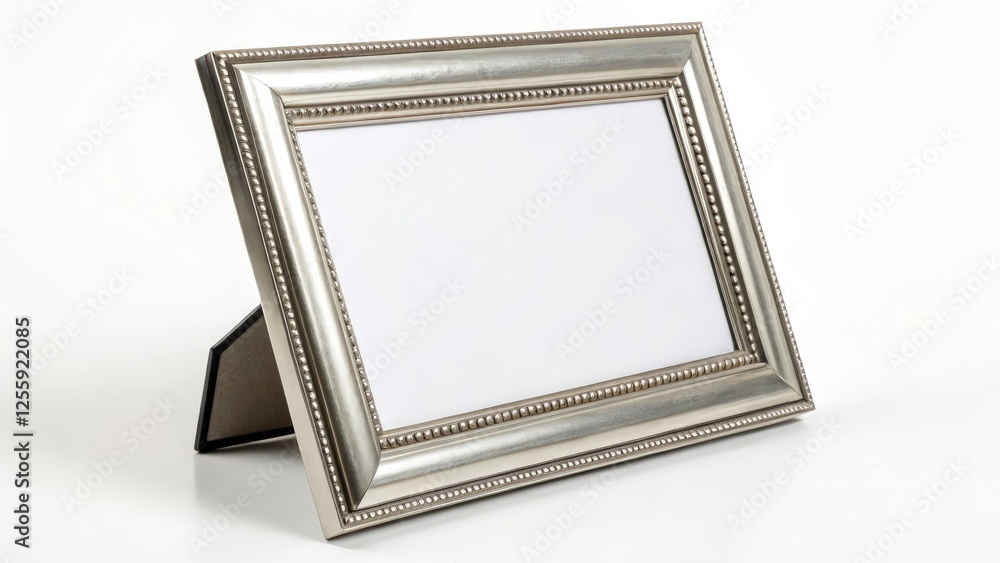 Fototapeta premium Silver Picture Frame on White Background
