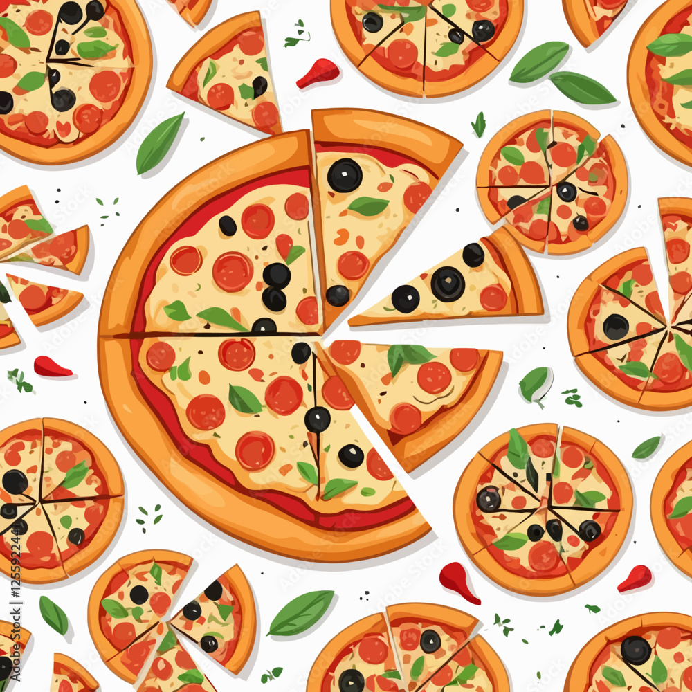 3D pizza,slice pizza,pizza day vector illustration.
3D pizza,slice pizza,pizza day vector illustration.
