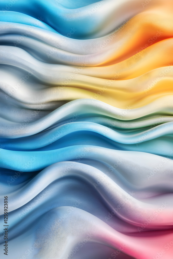 Obraz premium Colorful abstract waves for creative backgrounds, web design or product presentation. Backdrop with flowing, wavy texture in smooth light gradients