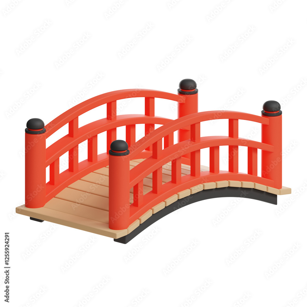 3d Japanese bridge cherry blossom festival icon 3d Japanese bridge cherry blossom festival icon