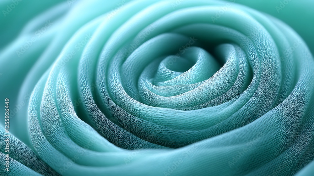 Aqua Fabric Swirls in a Gentle Rose Formation Aqua Fabric Swirls in a Gentle Rose Formation