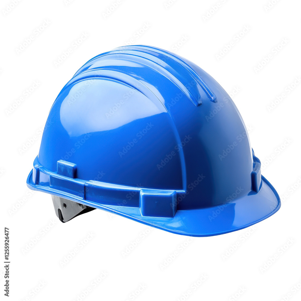 Fototapeta premium blue hard hat isolated on white background.