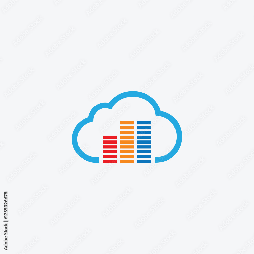 Cloud music logo vector template Cloud music logo vector template