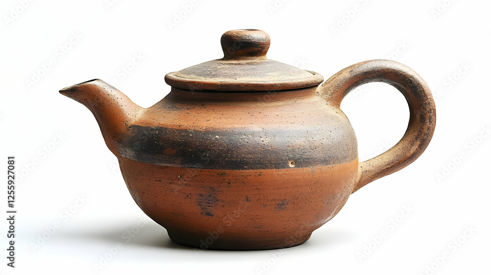 Photo, Clay Teapot, Brown Ceramic, Rustic Kitchenware, Still Life Photo, Clay Teapot, Brown Ceramic, Rustic Kitchenware, Still Life