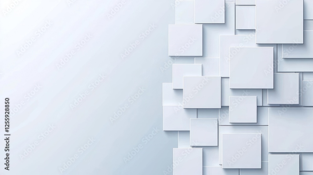 Abstract White Geometric Square Pattern Background Abstract White Geometric Square Pattern Background