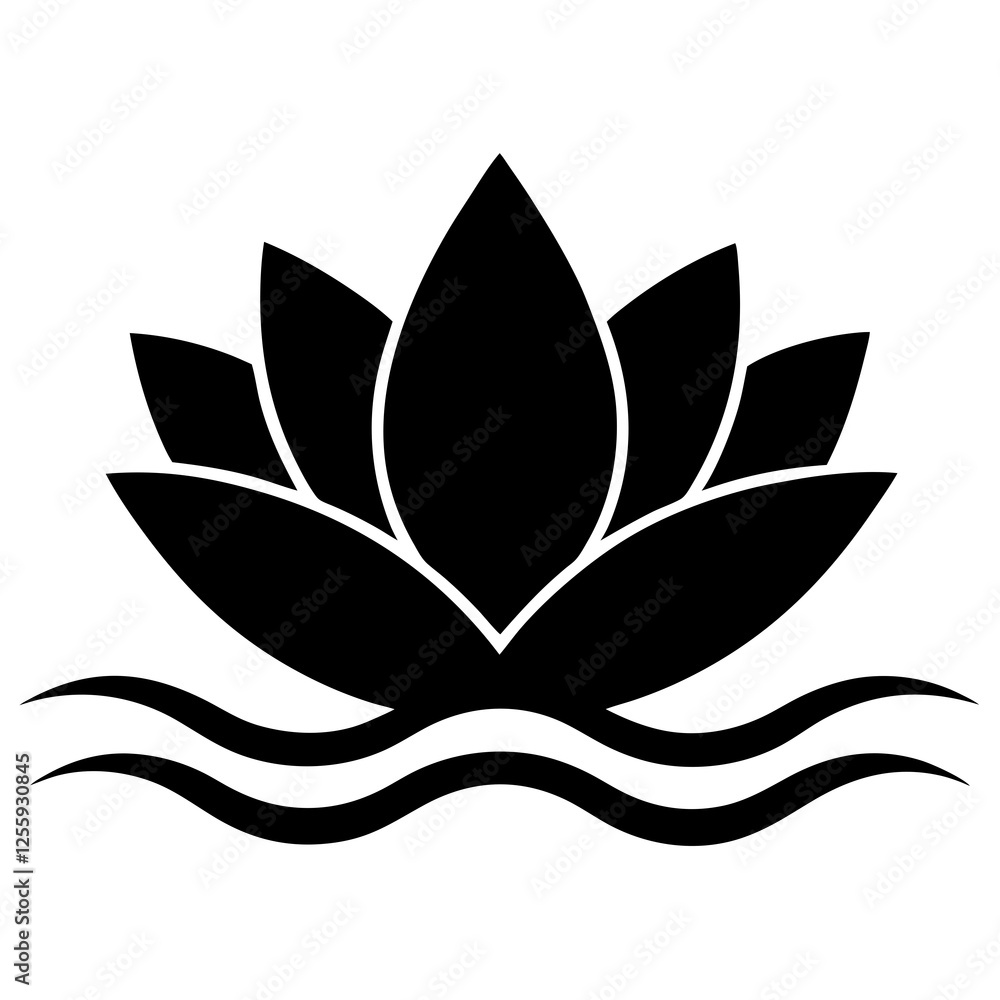 Silhouette of Lotus Flower vector illustration, lotus logo design for any business Silhouette of Lotus Flower vector illustration, lotus logo design for any business