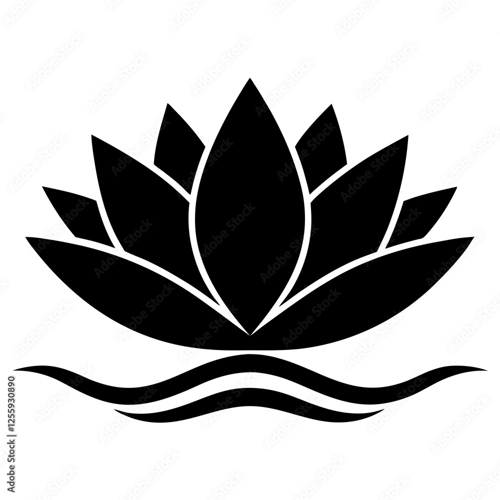 Silhouette of Lotus Flower vector illustration, lotus logo design for any business Silhouette of Lotus Flower vector illustration, lotus logo design for any business