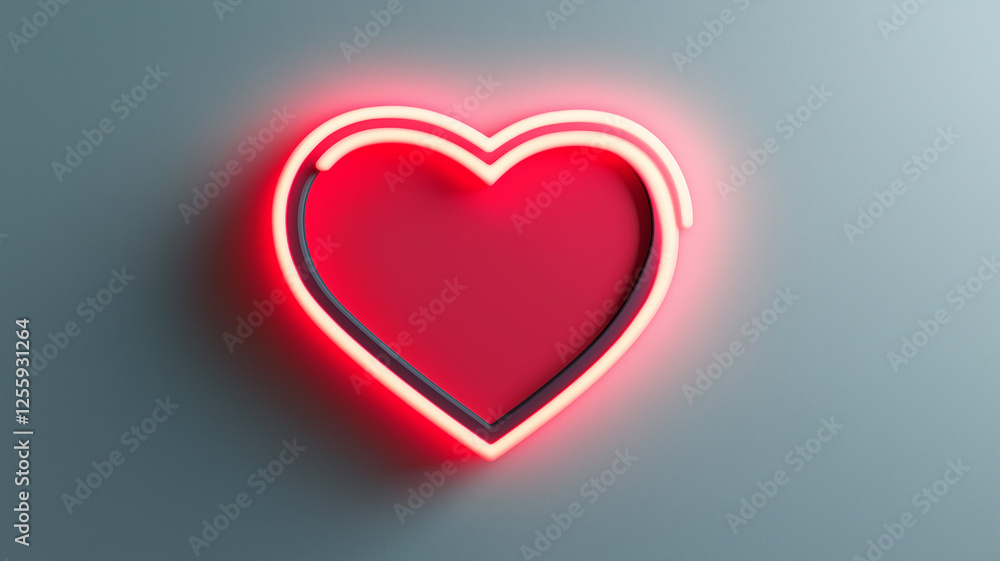 glowing heart with neon light, like on social networks glowing heart with neon light, like on social networks