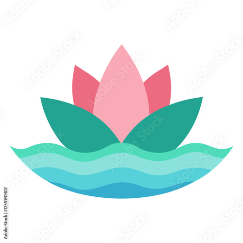 lotus flower vector illustration, lotus flat vector illustration 