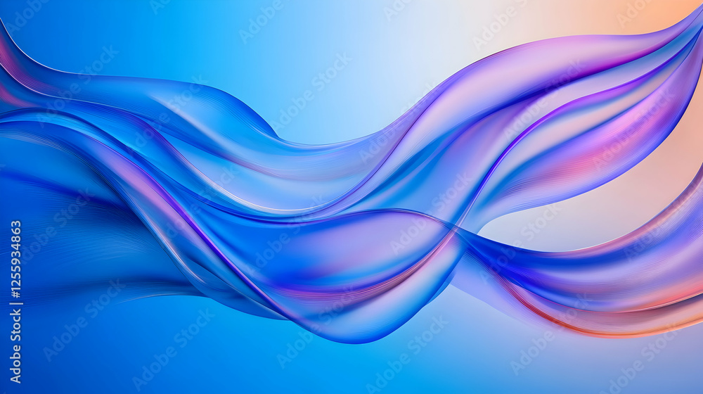 Fototapeta premium Abstract blue-pink flowing silk fabric background for wallpapers, graphic design, textile design, and creative projects