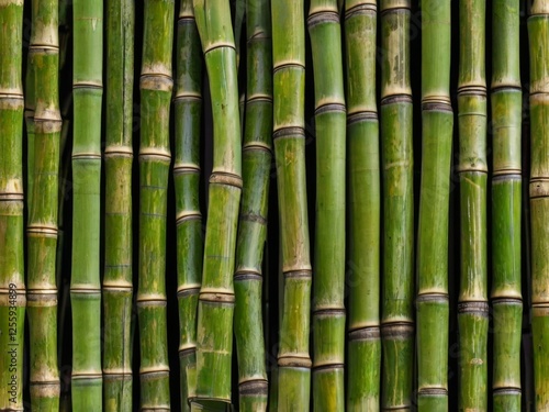 Green Bamboo Forest Serene Stalks in Natural Light