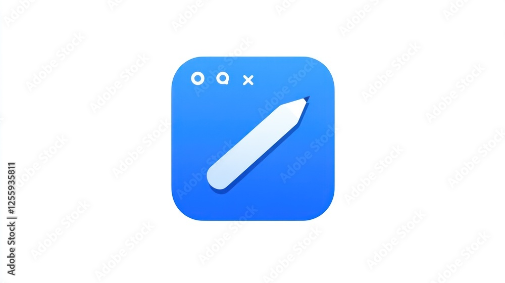 Simple blue app icon with pencil Simple blue app icon with pencil