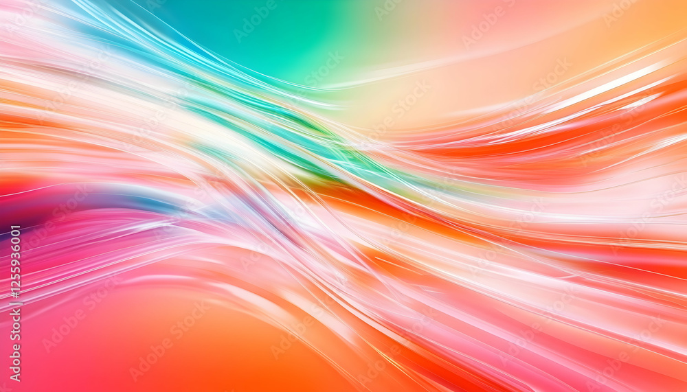 Obraz premium Abstract Colorful Light Streaks Dynamic flowing lines create a sense of movement against a gradient background for modern designs