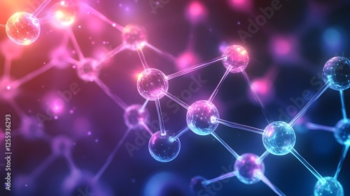 Abstract Molecular Structure Illuminated In Vibrant Hues photo