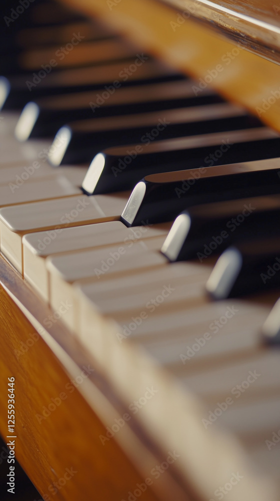 Close-Up of Piano Keys – Elegant Musical Instrument for Classical and Modern Music Themes Close-Up of Piano Keys – Elegant Musical Instrument for Classical and Modern Music Themes