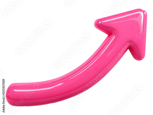 Pink Arrow Pointing Upwards isolated on a transparent background

