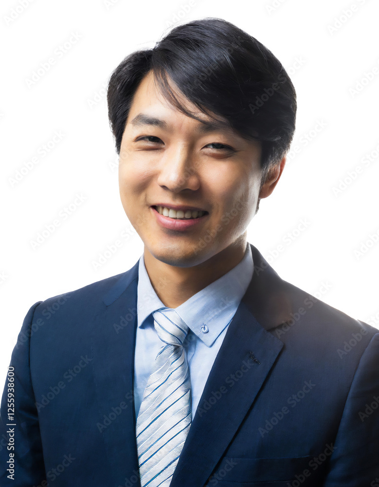 Portrait of only one Man. White Background. Portrait of only one Man. White Background.