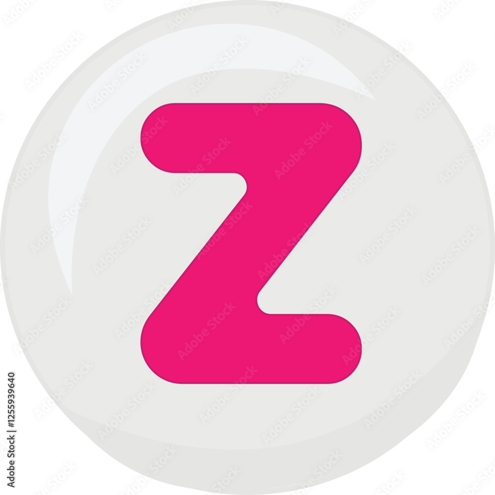 white alphabet bead vector illustration icon