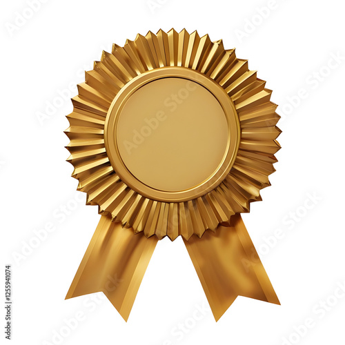 Gold Award Ribbon on a Transparent Background