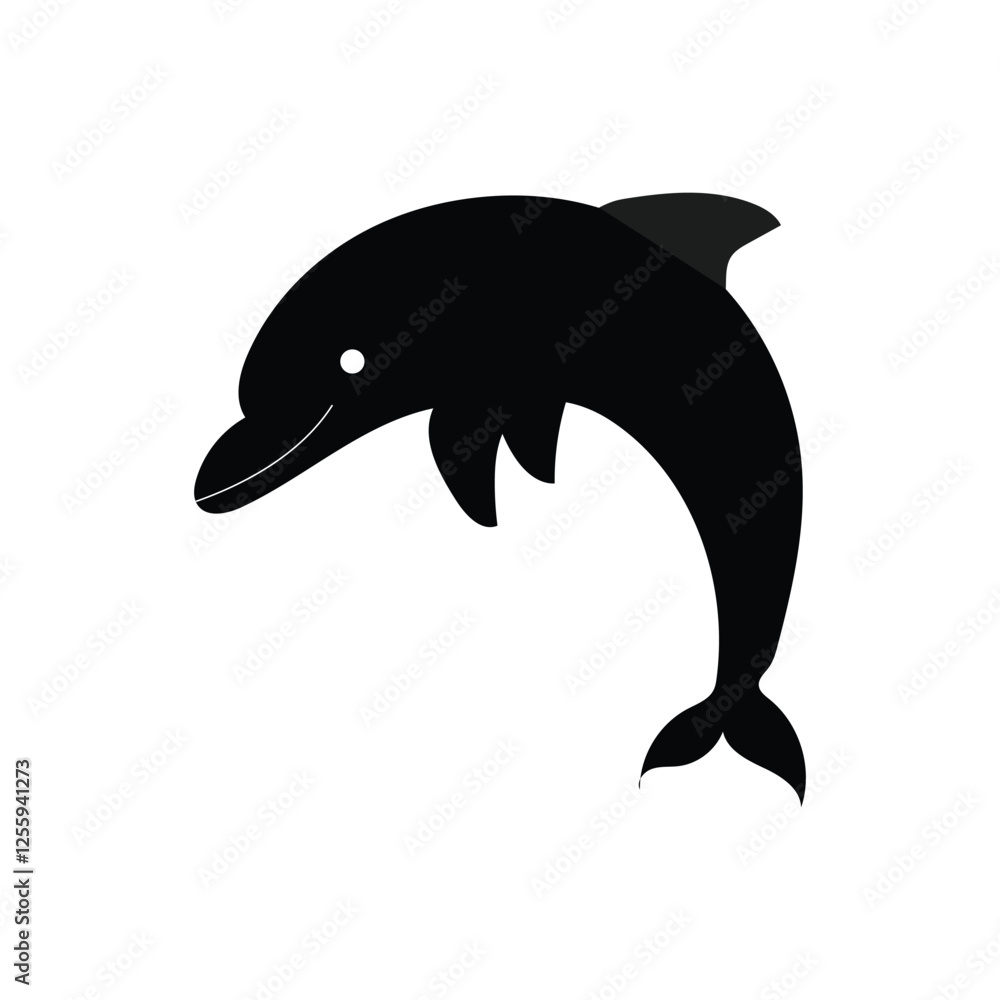 Fototapeta premium Dolphin Illustration Vector With White Background.