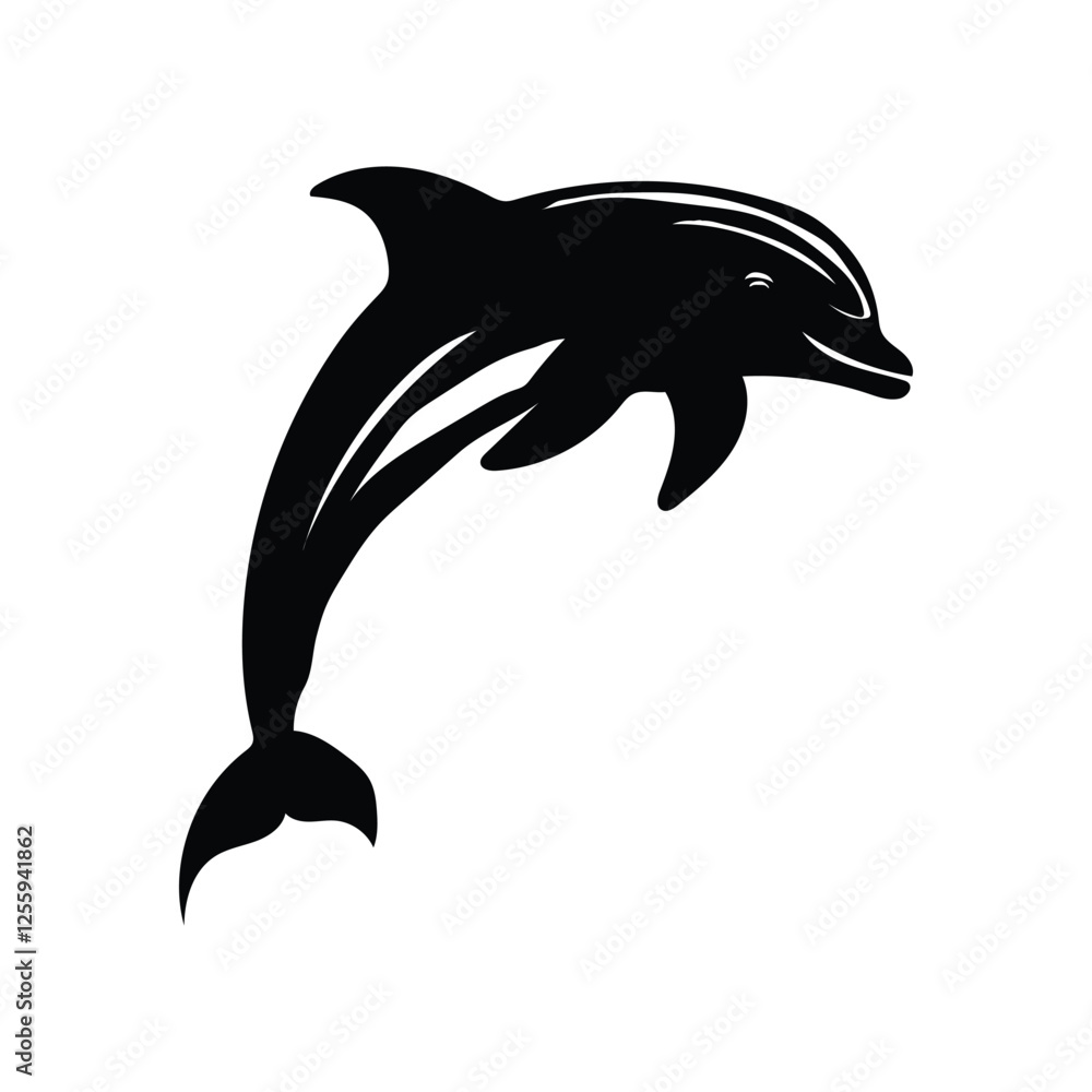 Dolphin Illustration Vector With White Background. Dolphin Illustration Vector With White Background.
