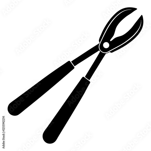 Black silhouette vector of various knives and sharp tools, scissors tool  vector illustration 