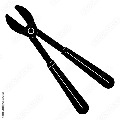 Black silhouette vector of various knives and sharp tools, scissors tool  vector illustration 