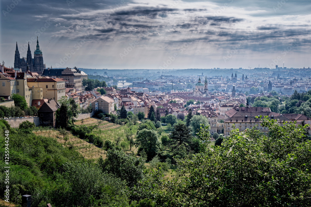 Obraz premium Prague Castle, Hradčany and Malá Strana districts. Czechia. 