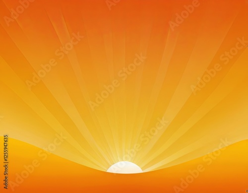 A vibrant sunset with radiant orange hues filling the sky.