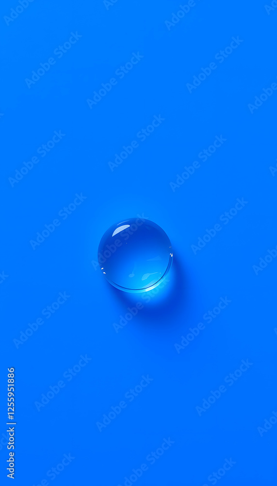 Close up water drop on blue background, isometry. with white shades Close up water drop on blue background, isometry. with white shades