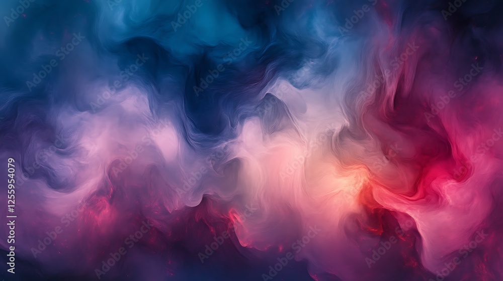 Fototapeta premium Abstract swirling nebula cosmic art vibrant colors